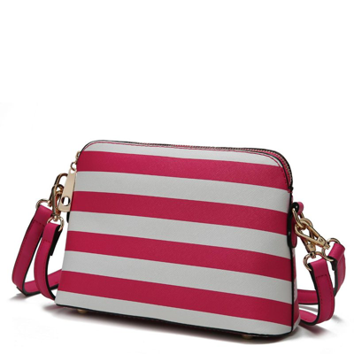 Mkf Collection By Mia K Kimmy Striped Crossbody Bag In Pink