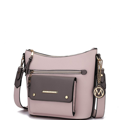 Mkf Collection By Mia K Serenity Color Block Vegan Leather Women's Crossbody Bag In Pink