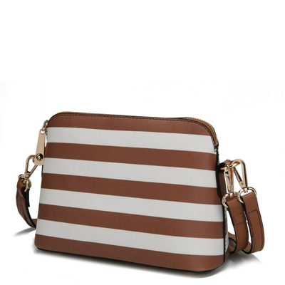 Mkf Collection By Mia K Kimmy Striped Crossbody Bag In Brown