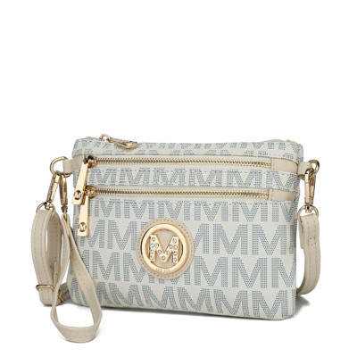 Mkf Collection By Mia K Geneve M Signature Crossbody & Wristlet In White