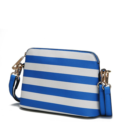Mkf Collection By Mia K Kimmy Striped Crossbody Bag In Blue