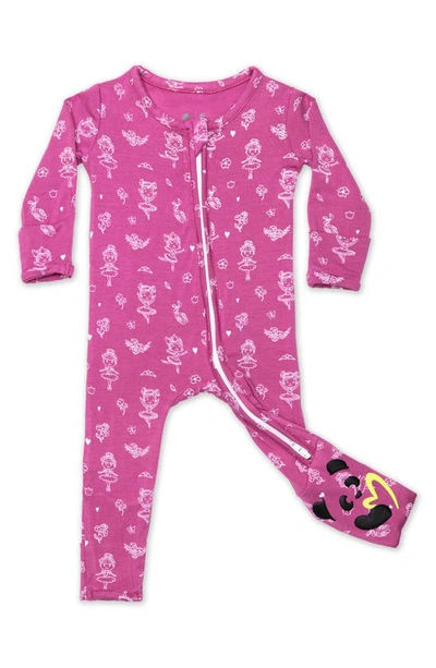 Bellabu Bear Baby Girl's & Little Girl's Ballerina Print Convertible Footie In Dark Pink