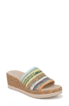Bzees Runaway Washable Slide Wedge Sandals In Multi Fabric