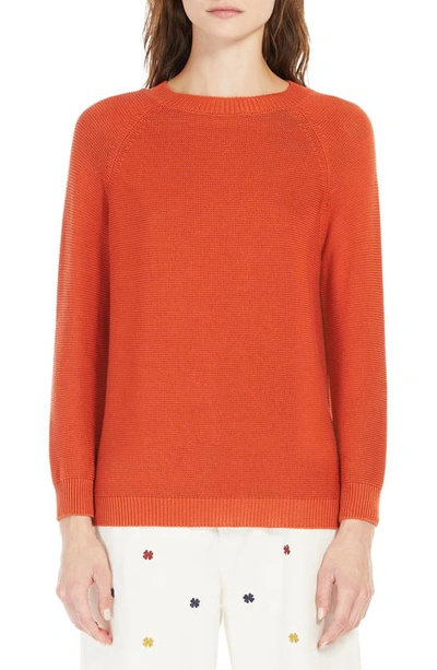 Max Mara Relaxed-fit Cotton Sweater In Orange