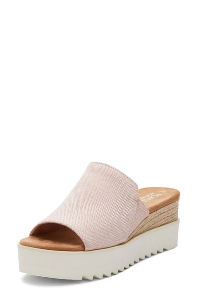 Toms Diana Mule Sandal In Ballet Pink Melange Woven