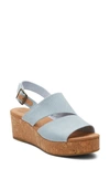Toms Claudi Platform Wedge Sandal In Light/ Pastel Blue