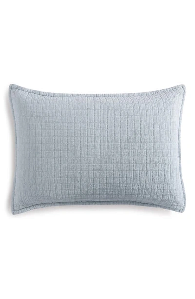 Calvin Klein Essential Washed Jacquard Pillow Sham In Blue