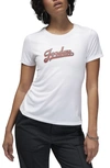 Nike Jordan Women's Slim Short-sleeve Graphic T-shirt In White/dune Red 