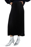 Mango Pleated Midi Skirt Black