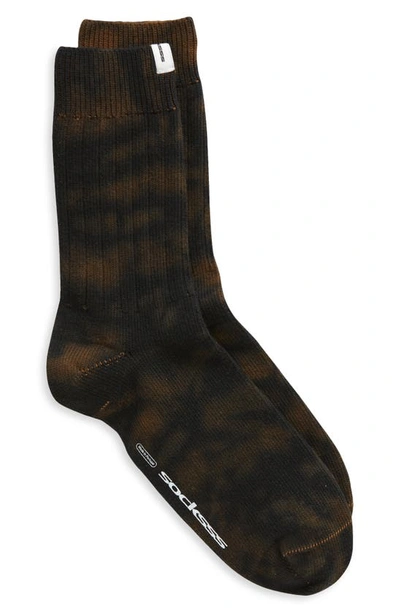 Socksss Organic Cotton Blend Rib Crew Socks In Rusty