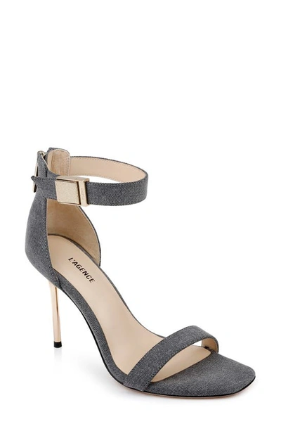 L Agence Thea Sandal In Grey Denim