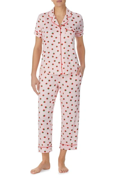 Kate Spade New York Butterflies And Blooms Short Sleeve Pajama Set In Pink Ground Berries