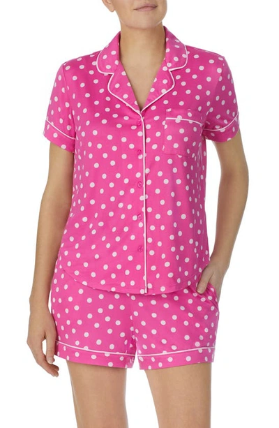 Kate Spade New York Scattered Strawberries Short Sleeve Pajama Set In Pink Grand