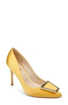 L Agence Elea Pump In Citrine Satin