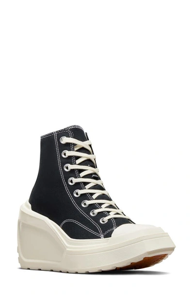 Converse De Luxe Wedge Sneaker In Black Egret