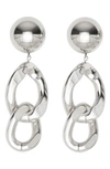 St. Moran Stainless Steel Curb Chain Jagger Earrings In Silver
