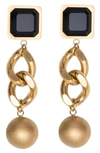 ST. MORAN ST. MORAN GEO STREET ONYX DROP EARRINGS