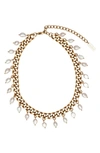 ST. MORAN ST. MORAN FRESHWATER PEARL CHARM CURB LINK NECKLACE
