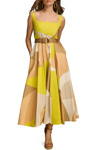 DONNA KARAN DONNA KARAN NEW YORK PRINT SLEEVELESS MIDI DRESS