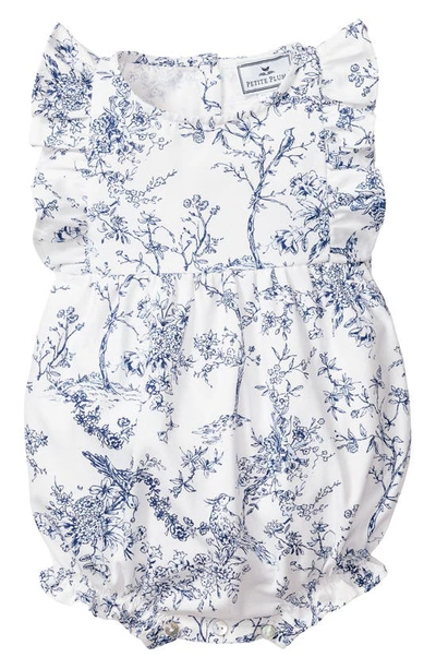 Petite Plume Baby Girl's Timeless Toile Floral Ruffled Bubble Romper