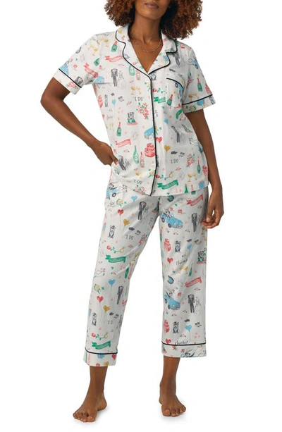 Bedhead Pajamas Print Stretch Organic Cotton Jersey Crop Pajamas In Just Married