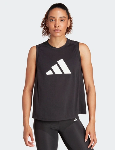 Adidas Originals Adidas Train Essentials Big Performance Logo Training Tank Top In Black