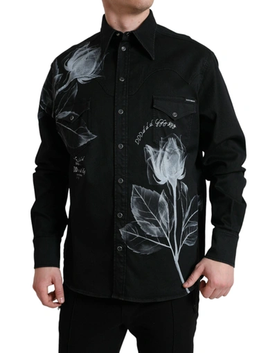 DOLCE & GABBANA DOLCE & GABBANA ELEGANT FLORAL PRINT DRESS MEN'S SHIRT