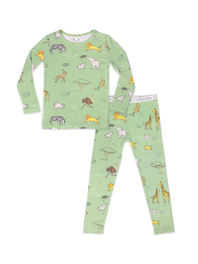Bellabu Bear Baby's, Little Kid's & Kid's Savannah Graphic Pajamas In Medium Green