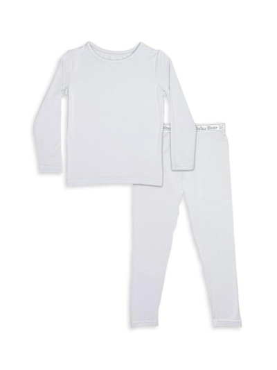 Bellabu Bear Baby's, Little Kid's & Kid's Cloud Grey Long-sleeve Shirt & Pants Pajama Set In Light Grey