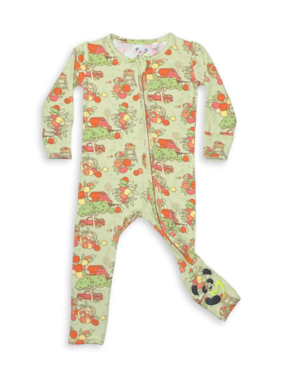 Bellabu Bear Baby Girl's & Little Girl's Apple Orchard Graphic Coverall In Light Green