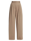 ROHE WOMEN'S WIDE-LEG PLEATED CHINO TROUSERS