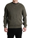 DOLCE & GABBANA DOLCE & GABBANA ELEGANT GREEN CREW NECK MEN'S SWEATER