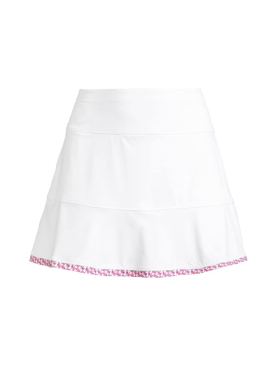Zero Restriction Women's Caroline Upf 50+ A-line Tennis Skirt In White Knockout