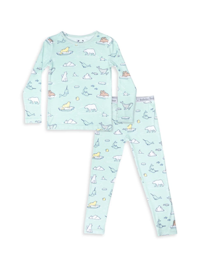 Bellabu Bear Baby Girl's, Little Girl's & Girl's Polar Antarctic Bamboo Kids Pajamas In Light Blue