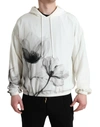 DOLCE & GABBANA DOLCE & GABBANA WHITE FLORAL PRINT HOODED PULLOVER MEN'S SWEATER