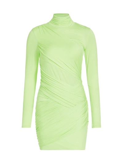 Gauge81 Kores Draped-panel Mini Dress In Green