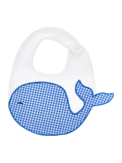 Monnalisa Babies'   Cotton Bib With Whale In Blue