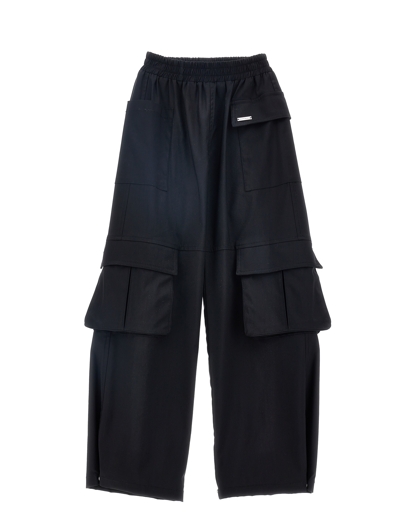 Monnalisa Kids' Girls Black Wide Leg Cargo Trousers