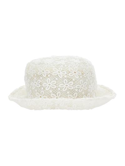 Monnalisa Kids'   Macramé Lace Cap In Cream