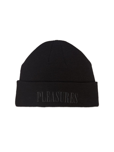 Moose Knuckles Men's  X Pleasures Logo Wool Beanie In Black