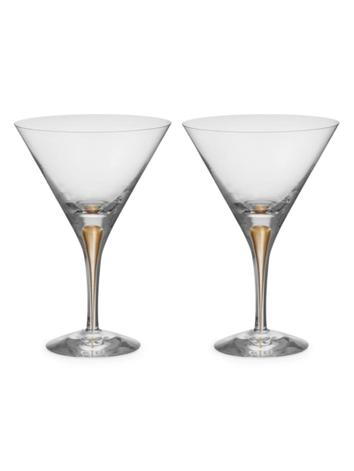 Orrefors Intermezzo 2-piece Martini Glass Set In Gold