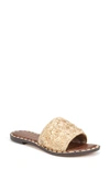 Sam Edelman Raffia Slide Sandal In Gold Leaf