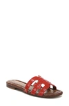Sam Edelman Bay Slide Sandal Summer Red Leather In Terracotta Red