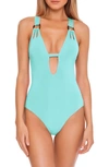 Becca Color Code Plunge One-piece Swimsuit In Iced Aqua