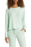 Bp. Cozy Rib Oversize Pajama Top In Green Screen