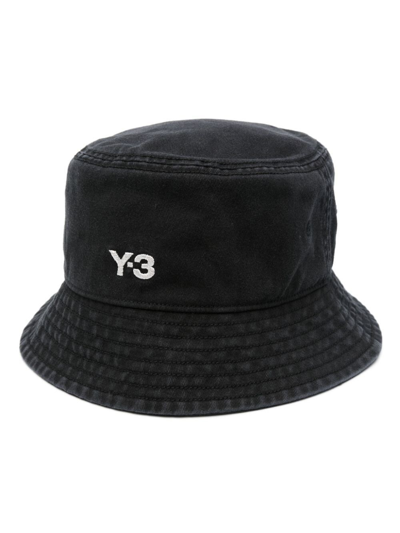 Y-3 Logo-embroidered Cotton Hat In Black