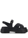 HOGAN CROSSOVER-STRAPS FLAT SANDALS