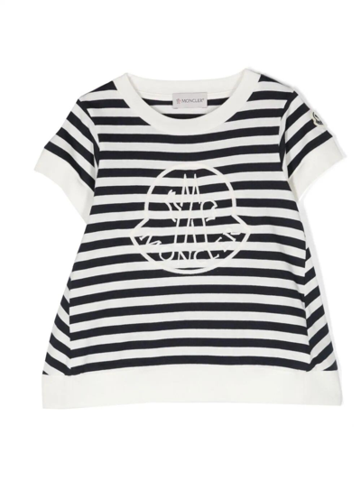 Moncler Kids' Striped T-shirt In Blue