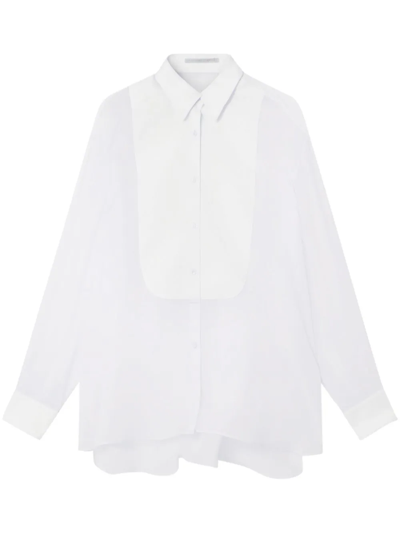 Stella Mccartney S-wave Button-up Silk Shirt In White