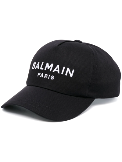 Balmain Baseball Hat With Embroidery In Black